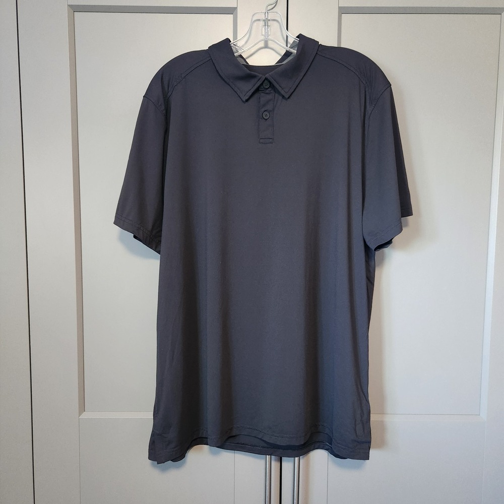 Rhone Delta Pique Polo Shirt Mens XL Charcoal Gray Short Sleeve Sport Golf